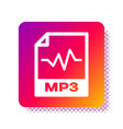 white mp3 file document download button icon vector image