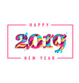 2019 happy new year paper cut banner vector image vector image