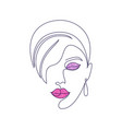 minimal woman face vector image vector image