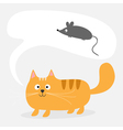 red cat bubble talk mouse vector image