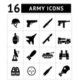 set icons of army and military vector image