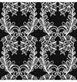white lace seamless pattern on black background vector image vector image