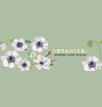 anemones realistic floral header 2020 watercolor vector image