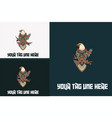 artwork design of head devil and eagle vector image vector image