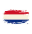 dutch flag brush grunge background vector image