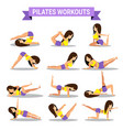 set of pilates workouts design vector image vector image