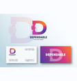 dependable abstract logo and business card vector image vector image