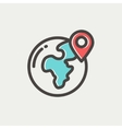 global with locator thin line icon vector image