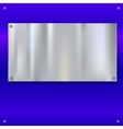 shiny brushed metal plate with screws vector image
