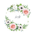 beautiful spring floral half moon bouquet wreath vector image