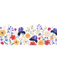 border gorgeous spring blooming flowers vector image