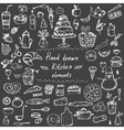 set of hand drawn design elements for kitchen vector image