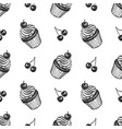cupcake with cherry seamless pattern vector image vector image