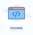 programming thin line icon vector image
