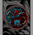 twin snakesnake ying yang hand drawing vector image vector image