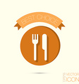 fork and knife symbol lunch cutlery vector image