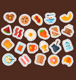 breakfast healthy food meal icons drinks flat vector image