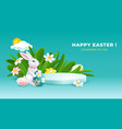 easter greeting banner with product podium vector image vector image