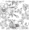 floral engraved seamless pattern flower garden vector image