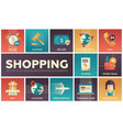 shopping - modern flat design icons set vector image