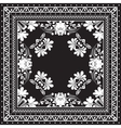 black and white bandana print design with borders vector image