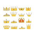 crowns with gems and diamonds set a symbol vector image vector image