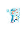 make order and pay via terminal vector image vector image