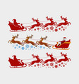 santa claus rides in sleigh pulled by reindeer vector image