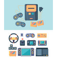 video game console joystick gamepad cartridge vector image vector image
