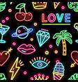 colorful seamless pattern with glowing electric vector image
