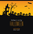 halloween background silhouettes pumpkins vector image