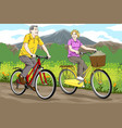 senior riding bicycles vector image vector image