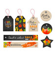 back to school sale tags set with autumn leaves vector image vector image