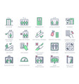 elevator line icons included vector image