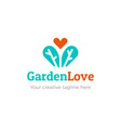 gardening logo with heart icon vector image