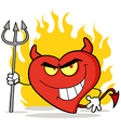 naughty red heart character devil vector image