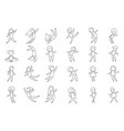 set line people in motion vector image