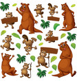 cute animals cartoon set on white background vector image