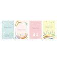 easter pastel-color greeting card set vector image