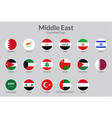 Middle east countries flag icons collection Vector Image