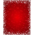 red background with frame of snowflakes vector image