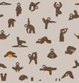 sloth yoga seamless pattern funny cartoon animals vector image