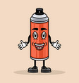 paint spray can cartoon character with hands vector image vector image