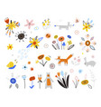 set spring icons in a flat style easter vector image