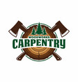 woodwork logo design template carpentry badge vector image