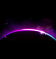 earth planet eclipse with purple light on horizon vector image