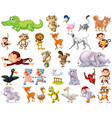 set of animal cartoon character vector image