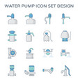 water pump icon set design vector image