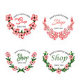 watercolor floral logo collection vector image