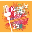 banner with microphone for karaoke parties vector image